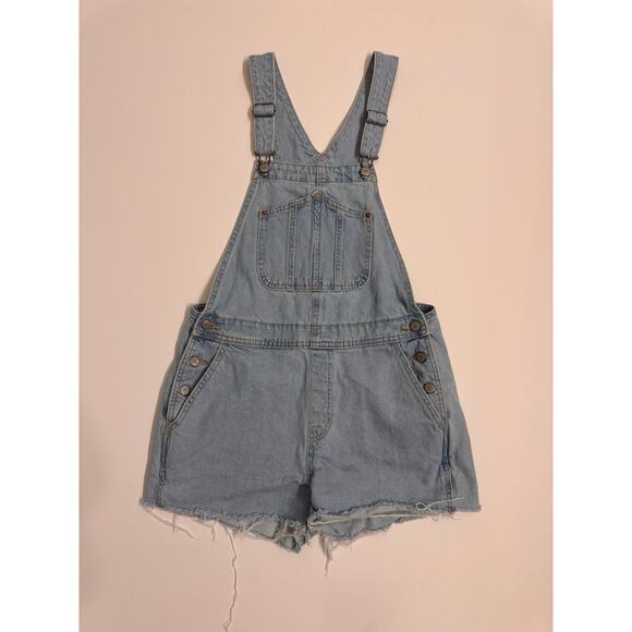 Old Navy Women's Denim Shortalls Size M Light Wash Overall 100% Cotton - Picture 1 of 6
